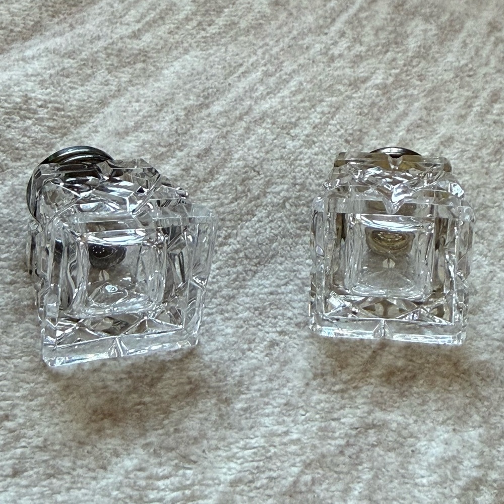 Vintage sterling silver Norway crystal Glass Salt and Pepper shakers - Picture 7 of 7